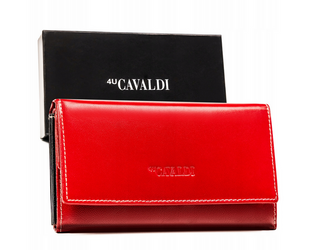 Duży, skórzany portfel damski na zatrzask 4U Cavaldi