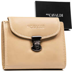 Klasyczny, skórzany portfel damski na zatrzask - 4U Cavaldi