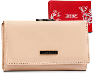 Klasyczny, skórzany portfel damski z ochroną kart RFID Protect Lorenti