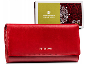Klasyczny skórzany portfel damski z systemem RFID - Peterson