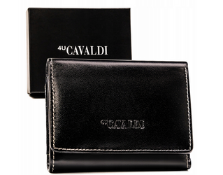 Mały, skórzany portfel damski na zatrzask - 4U Cavaldi