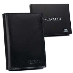 Skórzany portfel na karty i ochroną RFID Protect — Cavaldi