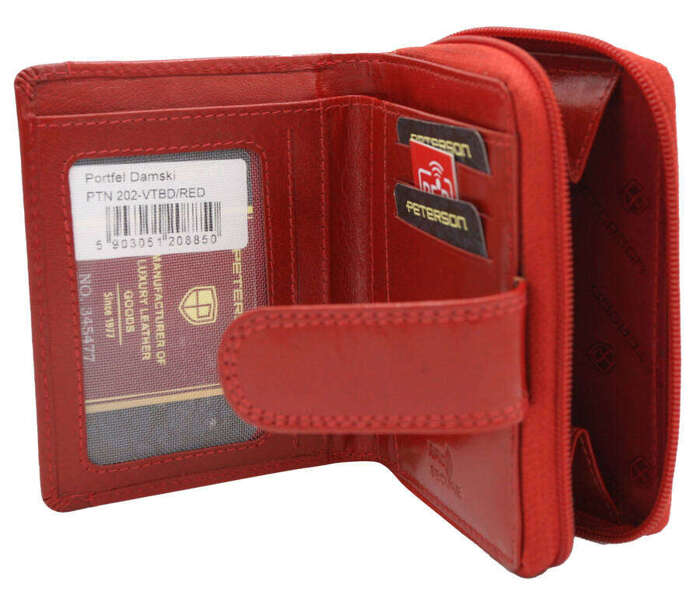 Elegancki portfel skórzany z systemem RFID - Peterson