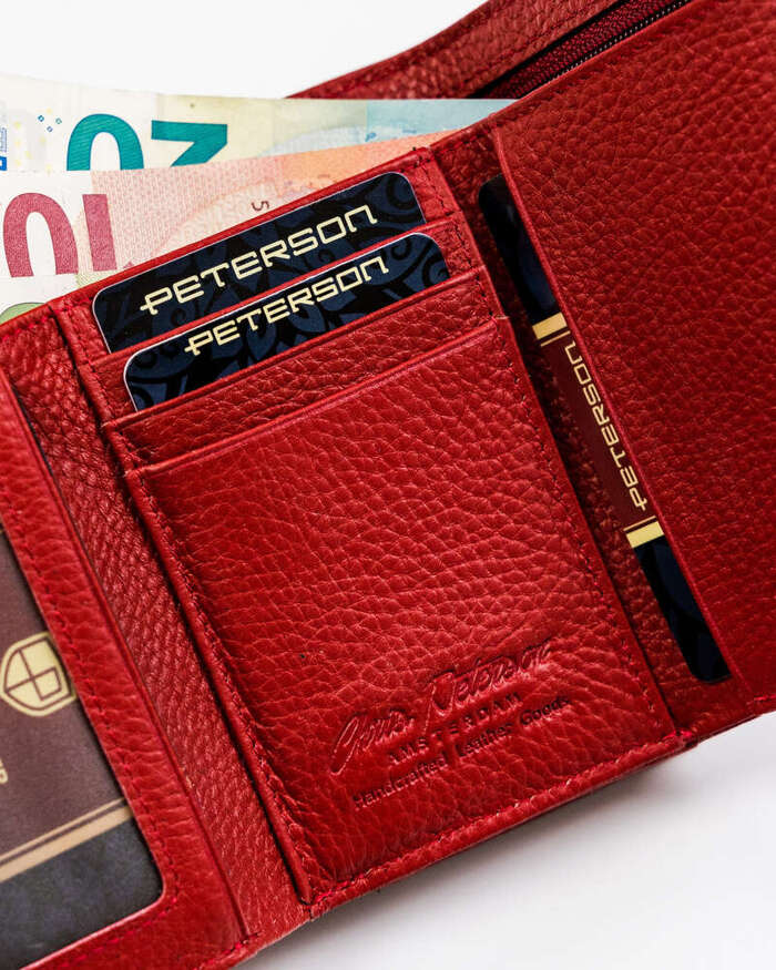 Skórzany portfel damski z portmonetką na bigiel — Peterson