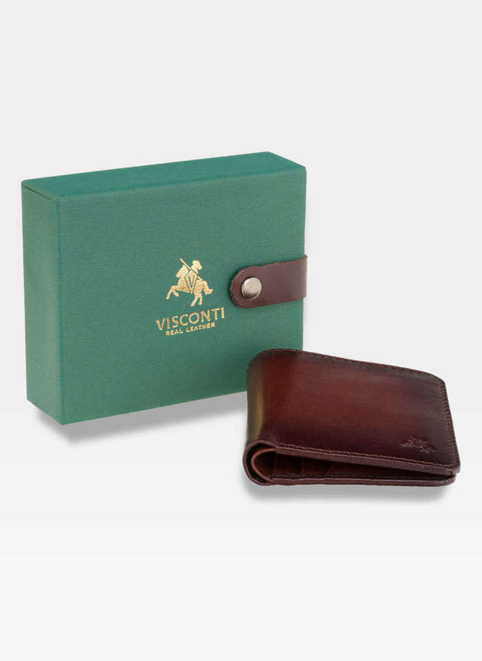 Visconti Portfel Męski Średni Skórzany AT56 Brązowy
