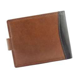 Elegancki skórzany  portfel męski EL FORREST 548-21 RFID brązowy