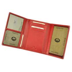 Etui Skórzane EL FORREST 879-47 RFID Czerwony Portfel na Karty z Ochroną RFID