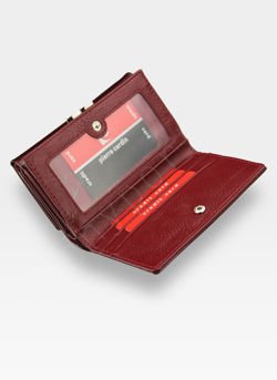 Portfel Damski Pierre Cardin 02 LEAF 108 Skórzany Poziomy Średni Czarny RFID Secure