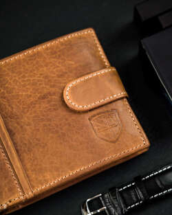 Skórzany portfel męski na karty z zabezpieczeniem RFID Protect Peterson
