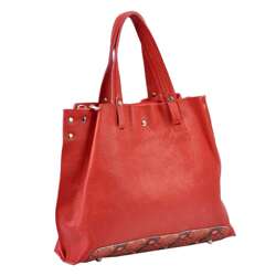 Torebka Skórzana Patrizia 319-001 Shopperbag Różowa Naturalna z Paskiem A4